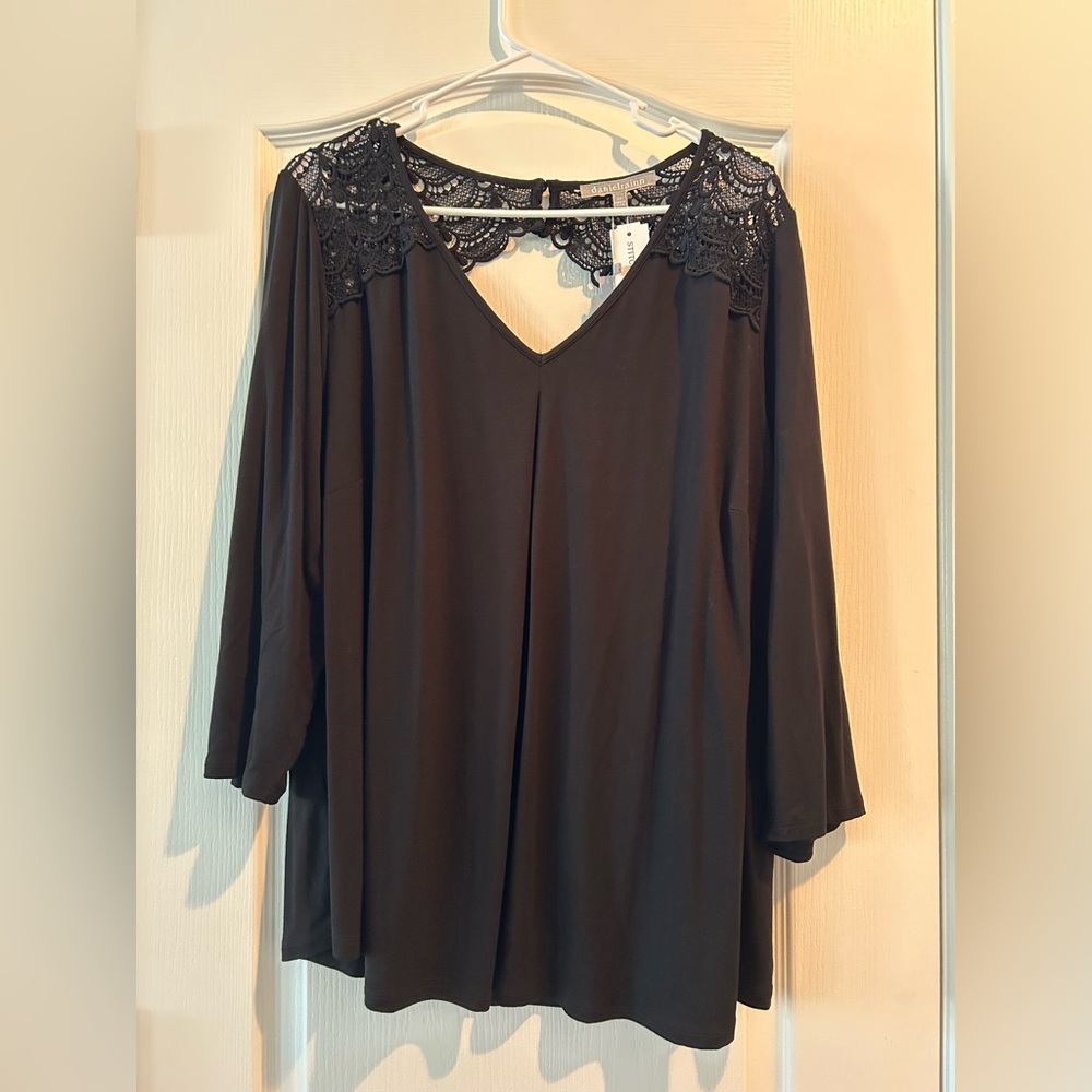 Daniel Rainn Fantine Lace Detail Knit Top – Size 2X
